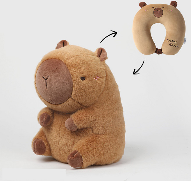 뒤집으면 인형이 되는 변신 목베개, 카피바라