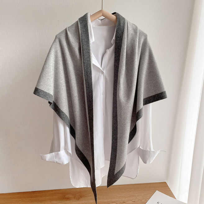 니트숄 망토 가디건숄 카디건숄 삼각숄 배색 니트 가디건 SH68