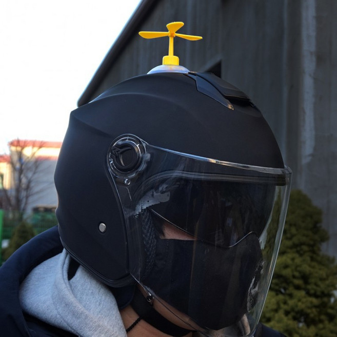 삼에스 오토바이 헬멧 장식 악세사리 헬리콥터 용품, B33-헬리콥터-오렌지