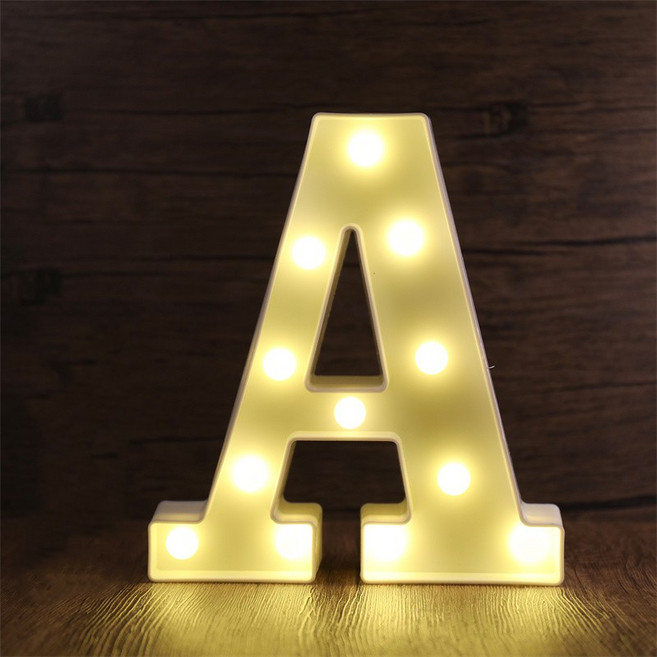 AOHAO 숫자 알파벳 LED 무드등 이니셜 인테리어 램프 조명, A