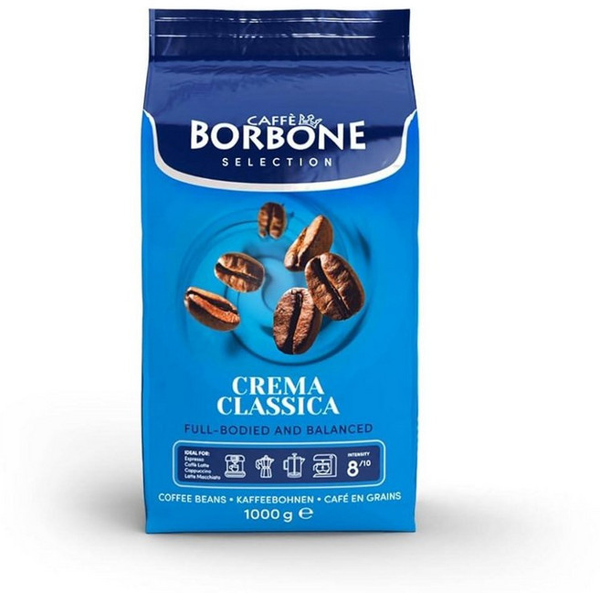 Caffè Borbone 원두 커피 미디엄 로스트 아라비카 및 로부스타 블렌드 크레마 클래시카 풀 바디 및 균형 잡힌 이탈리아 커피 1kg(2.2파운드) 백, 2.2 Pound