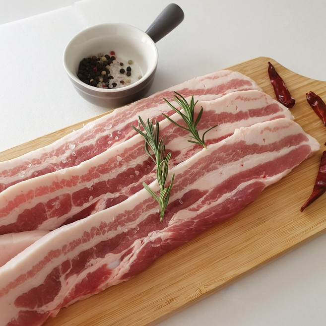 힐링미트 수입 칠레산 고원돈 냉동 삼겹살 구이용 1cm, 2kg, 1개