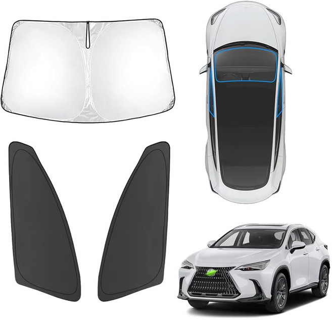 2022-2025년형 렉서스 NX250 NX350 NX350h NX450h+ 전면 및 측면 창문 선쉐이드 커버 커스텀 핏 NX 접이식 선바이저 프로텍터가 열 자외선을 차단합니다, 24 2022-2024 Lexus NX Sunshade