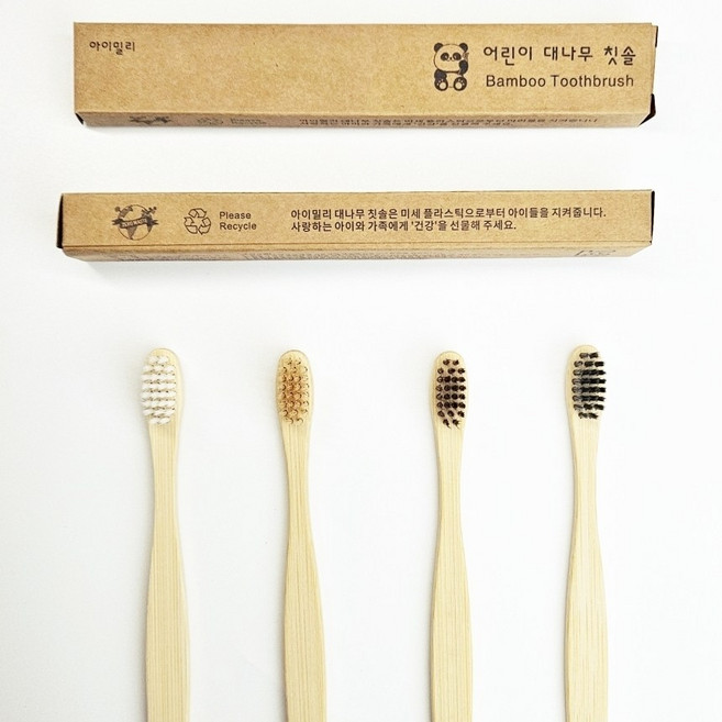 대나무 칫솔 어린이용 각인포함 (문구는 문자로 문의 요망), 아동용 대나무칫솔 베이지(각인포함)_문구는 문자로 문의, 1개, 1개입