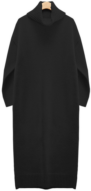 히트플렉스 터틀넥 폴라 롱 원피스 니트