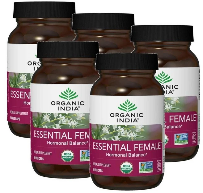 오가닉인디아 에센셜 피메일 여성 호르몬 밸런스 캡슐 Organic-India Essential Female, 5개, 90정 - 쿠팡
