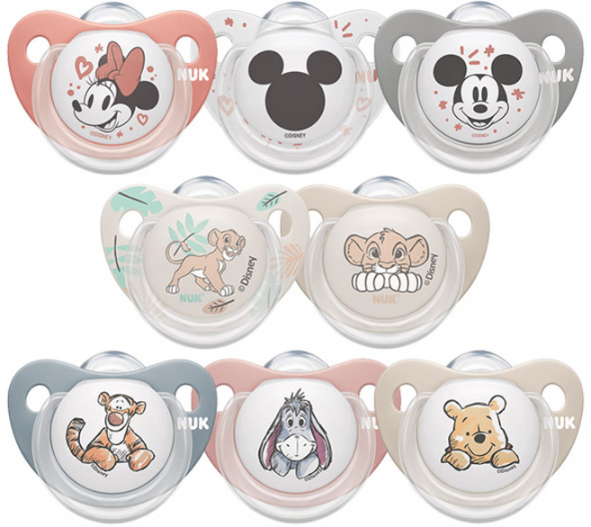 누크 디즈니 노리개젖꼭지 아기쪽쪽이 2개입 모음, 디즈니 S1 (0~6개월) 푸우+티거
