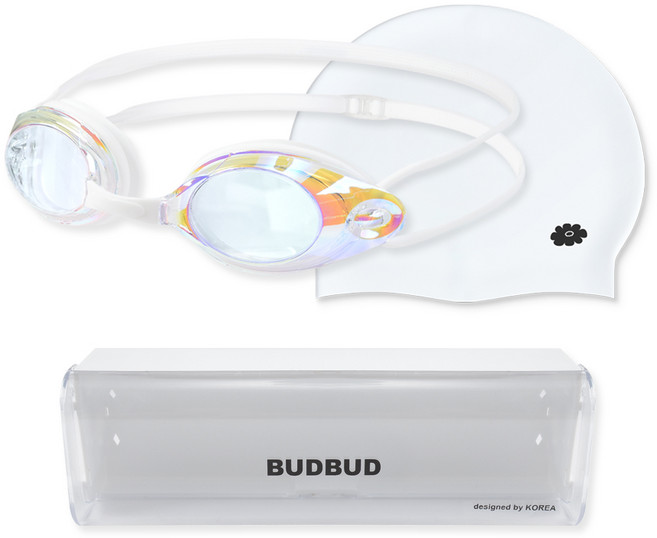 버드버드 김서림방지 레이서 미러 수경 실리콘 수모 세트, 1개, 화이트SET