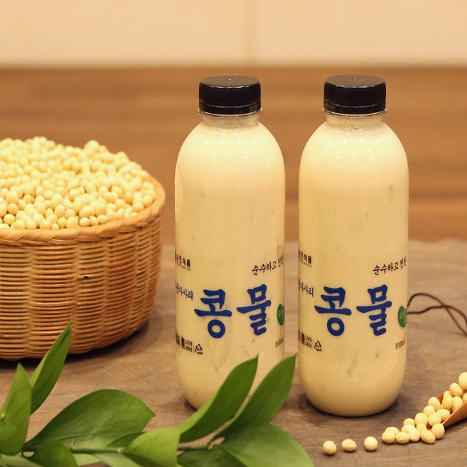 [순진식품] 순수하고 진한 우뭇가사리 콩물 (국내산 콩 100%), 2개, 500ml