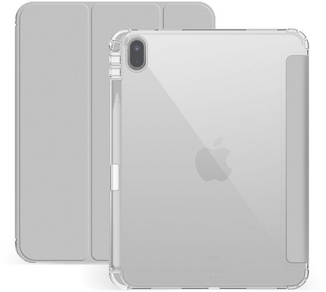 아이패드 11세대 10세대 A16 호환 수납홀더 반투명 케이스, 그레이