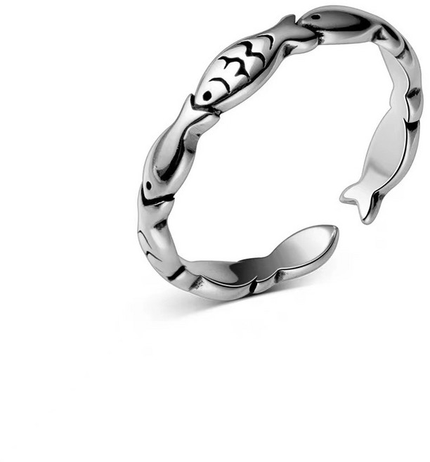 SL 순은 실버925 행운 재물운 자식운 의미 있는 오픈 물고기반지