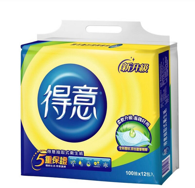 得意 連續抽取式衛生紙 新升級, 84個, 100張