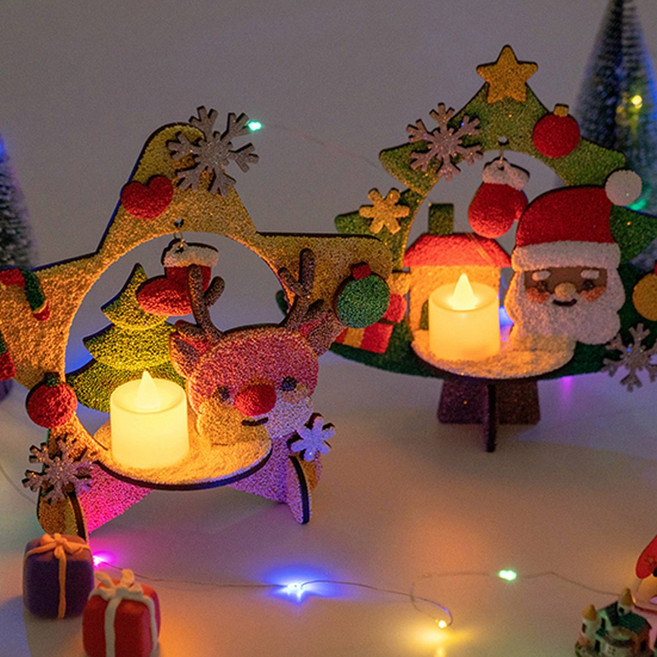 크리스마스 트리 만들기 입체 DIY 클레이세트 무드등, 산타(LED세트)KAMK