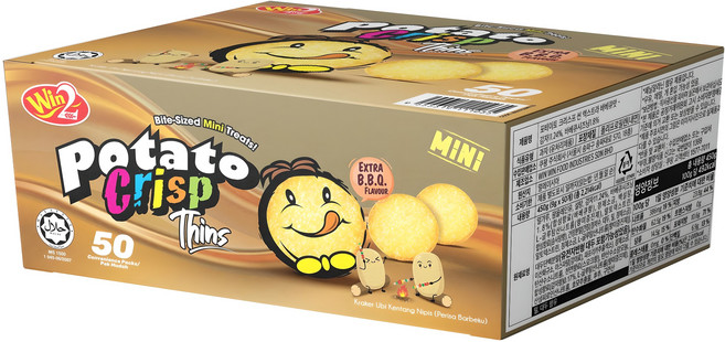 윈윈푸드 포테이토크리스프 씬 엑스트라 바베큐맛 50p, 450g, 1개