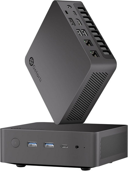 GETORLI 미니 PC RYZEN 7 8745HS(8C 16GB 최대 DDR5 데스크톱 컴퓨터 780M PCIE 4.0 16T / 라데온 4.9GHZ) 1TB SSD, 16.0 GB