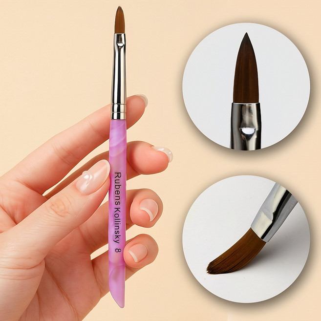 루벤스 교육용 네일실기 아크릴브러쉬 8호, 1개