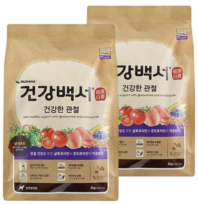 건강백서 건강한 관절 뉴트리나 2kg 강아지사료, 뼈/관절강화, 1개
