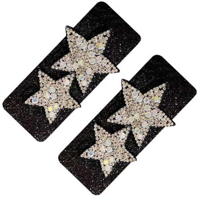 모바스 헤어 찍찍이 잔머리 벨크로 세트, 실버, 2개, B.실버별