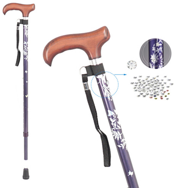 진산메디칼 웰비 고령자 2단 높이 조절식 지팡이, 1개