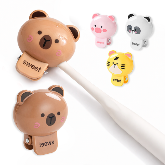 여행용 휴대용 칫솔 보호 커버 동물 캡 위생 케이스, 1개, 카피바라