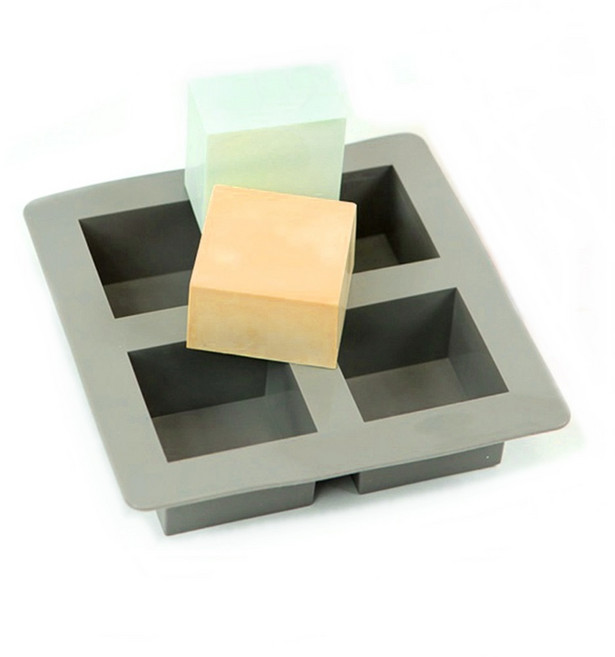 뉴 민무늬 실리콘 몰드 정사각 4구, 1개