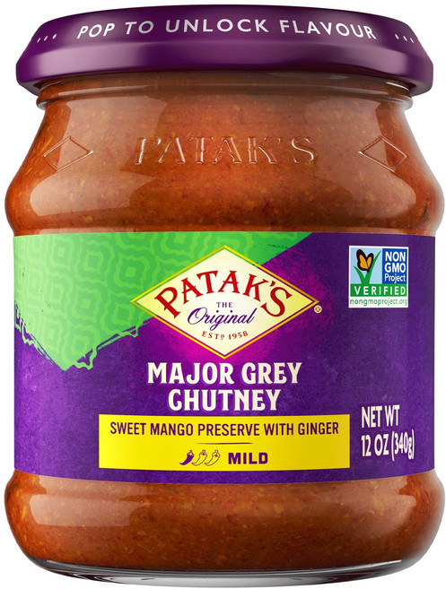파탁스 메이저 그레이 처트니 355ml Patak’s Major Grey Chutney - Sweet & Mild Mango Chutney with Ginger & Aromati, 1개, 340g