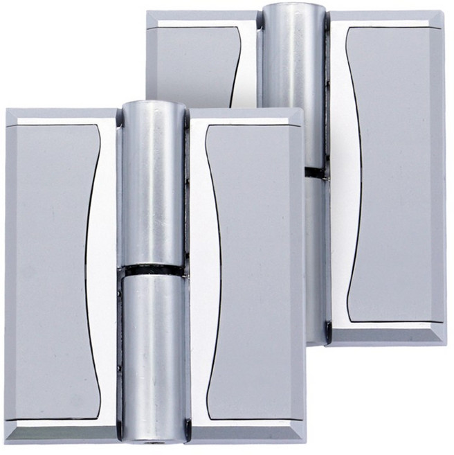 화장실 큐비클 좌우겸용 사각 경첩 힌지 실버, 2개