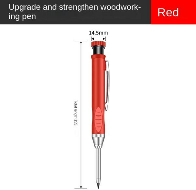 목공 건설을 숫돌이있는 2.8mm 솔리드 목수 연필 긴 머리 목수 연필 문구 공급, [09] Red pencil