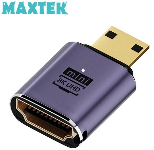 MAXTEK 8K HDMI2.1 to Mini HDMI 메탈 변환 젠더/MT393/8K UHD 60Hz 지원/일반HDMI 단자를 미니HDMI 단자로 변환/금도금 커넥터, 1개