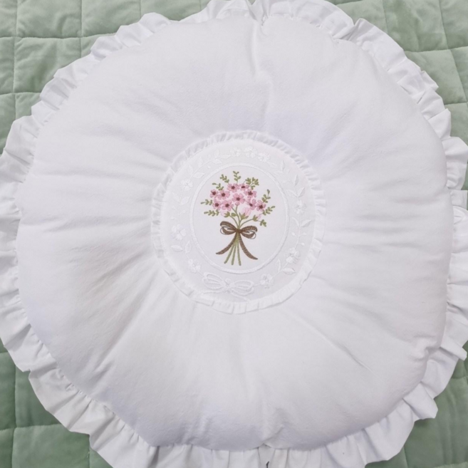 광목면 원 커버방석 +솜포함 /사각방석 커버+방석솜포함, 화이트, 원방석+목화솜