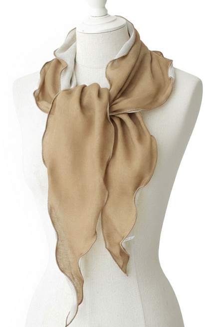 메리앤유 웨이브 배색 투톤 이중지 롱 마름모 스카프