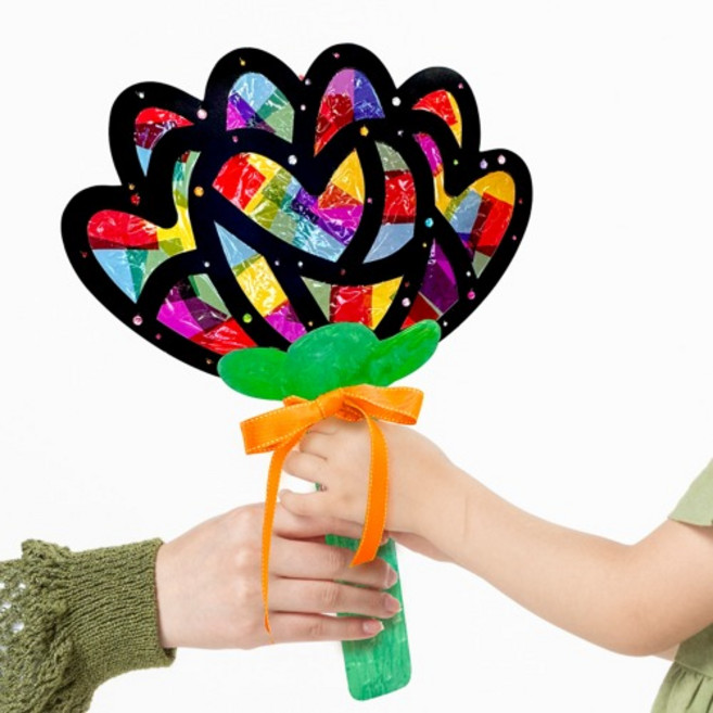 대왕카네이션꽃 종이카네이션 썬캐쳐 어버이날 카네이션꽃선물 만들기키트, 분홍