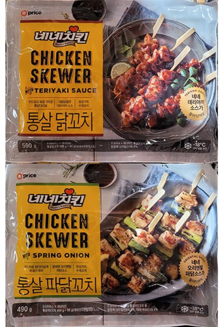 Oprice 네네치킨 통살 닭꼬치 (1.닭꼬치 2.파닭꼬치 / 2종 택1), 490g, 1개