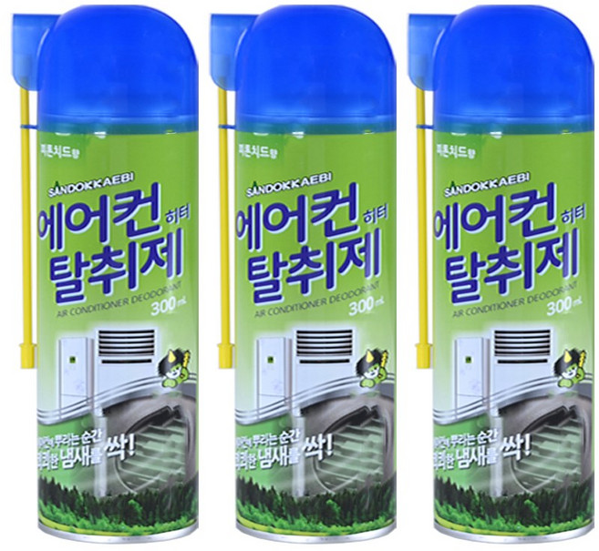 산도깨비 에어컨 탈취제 스프레이, 3개, 300L
