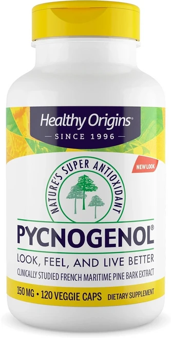 HeaIthy Origins 피크노제놀 강력 항산화제 150mg 베지 캡슐, 120정, 2개 - 쿠팡