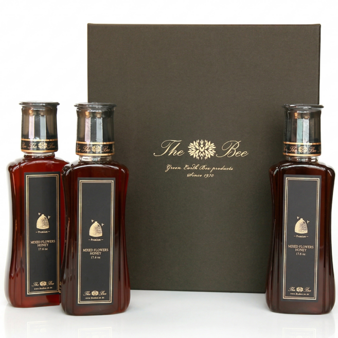 벌꿀 선물세트 추석 설 명절선물 좋은 100% 천연벌꿀 고급포장박스, 500g, 3개