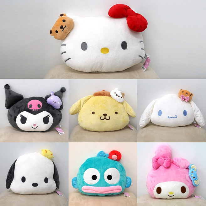산리오 정품 얼굴 인형 쿠션 등받이쿠션 40cm, 헬로키티