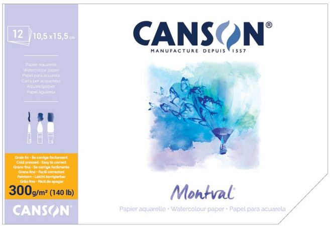 [캔손] 몽발 엽서팩 수채화지 300g 12매