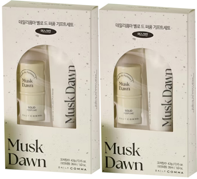 데일리콤마 벨로 드 퍼퓸 기프트세트 머스크던(고체향수+크림퍼퓸), 2개