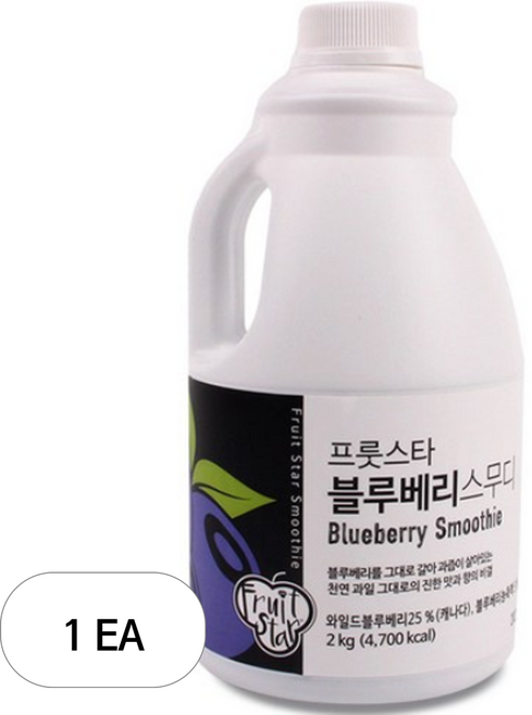 딜라잇가든 프룻스타 블루베리스무디 베이스, 2kg, 1개, 1개