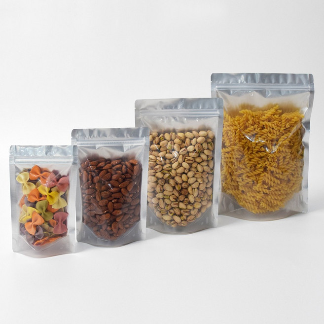 홍진포장 전면투명 후면 알루미늄 지퍼스탠드 스탠딩지퍼백 100장 사이즈 4종, 18 x 26cm - 100장 (장당165원), 1개, 1개