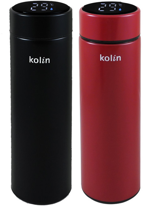 【Kolin歌林】480ml智能感溫保溫瓶 KPJ-KU2021 304不鏽鋼 經久耐用, 1個, 黑色