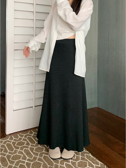 慵懶長裙垂墜感半身裙休閒簡約A字裙魚尾裙 過膝裙