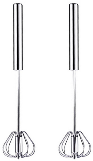 1+1 반자동 거품기 반죽기 우유 거품 기 머랭 계란 핸드 믹서 휘핑 라떼 크림 블렌더 도구 카페 생크림 풀기 가정용, R29042Z(실버+실버, 1세트