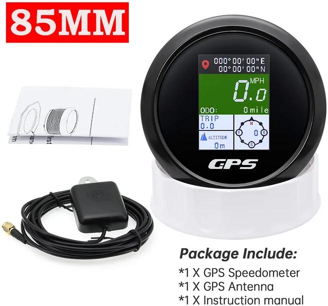오토바이 요트 자동차 방수 주행 거리계 ODO COG 9-32V에 대 한 안테나와 TFT 화면 85mm GPS 속도계, 03 85MM Gauge BN