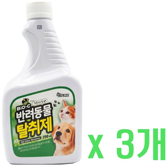 반려동물탈취제 냄새제거제 피톤치드향 리필, 3개, 750ml
