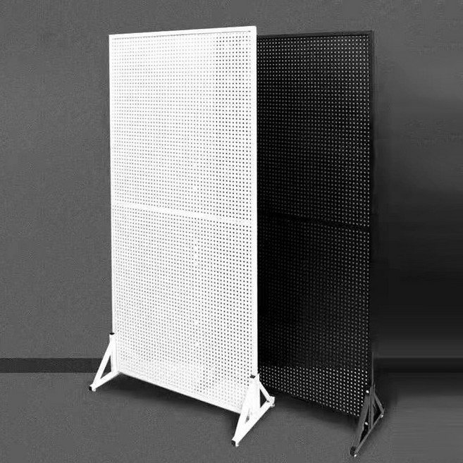 GD01 공간분리가벽 공간분리파티션 철제파티션 인테리어타공판 칸막이파티션가림막 마트진열대선반 120*60 편의점진열대 파티션, 흰색