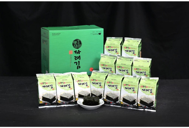 햇살맛김 파래김 식탁용 12봉 (13g/26매) 일반 // 기름(O) 소금(O), 12개, 13g