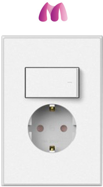 틸인스 화이트스노우(무광) 스위치 부착 1구 콘센트