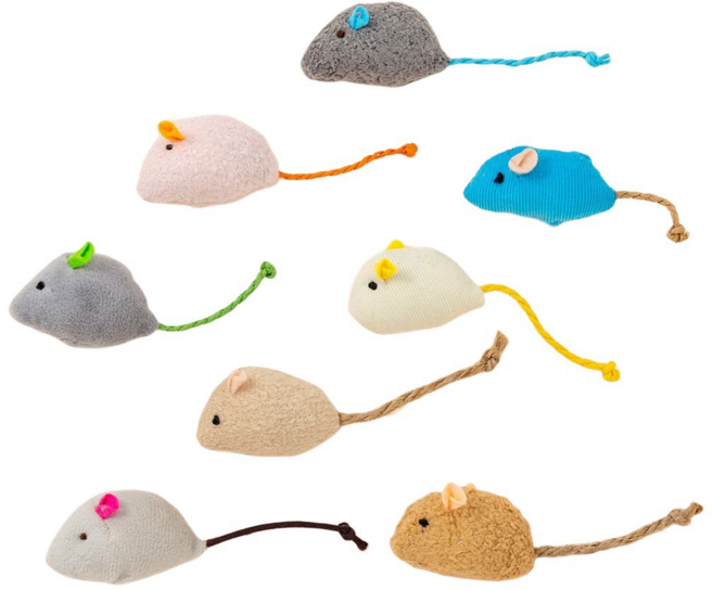 고양이 장난감 쥐 인형 세트 8가지 캣토이 마우스 토이 애묘용, 1세트, 8종